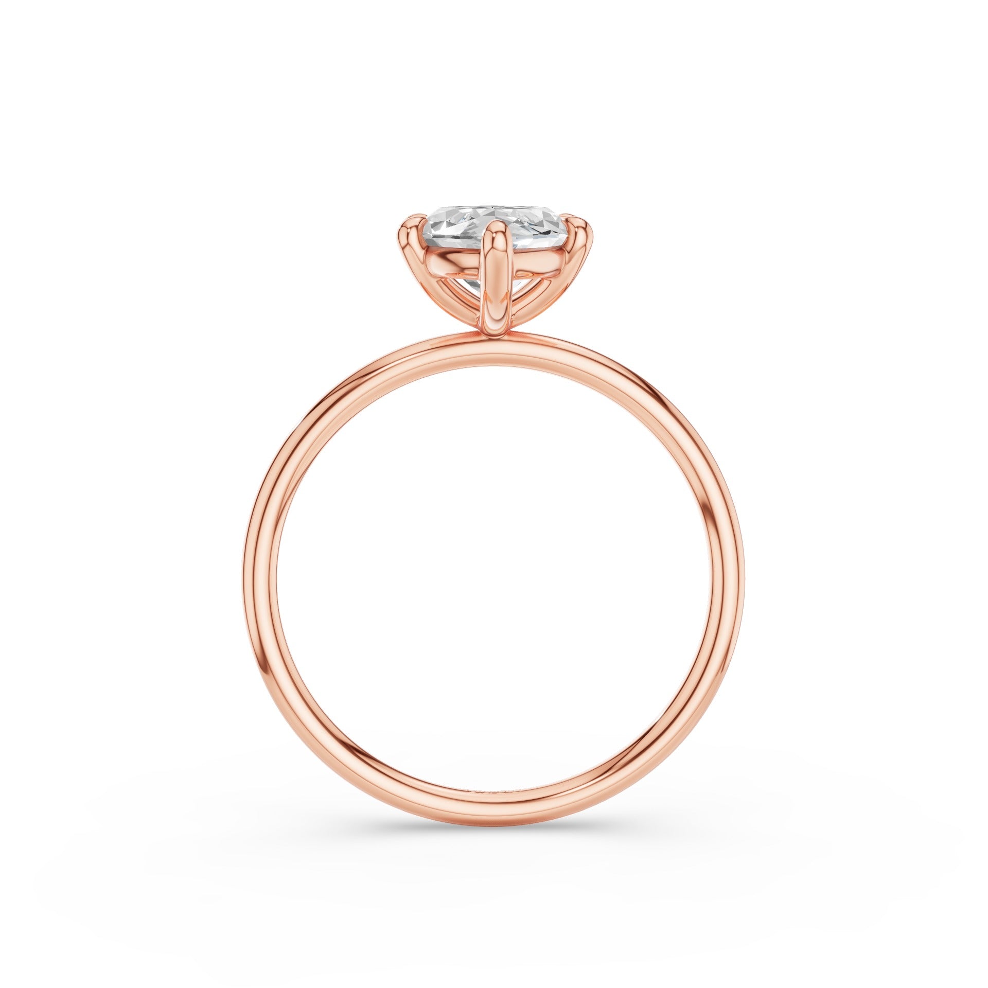 Marquise Shape Solitaite Lab Grown Diamond Prong Setting Engagement Ring