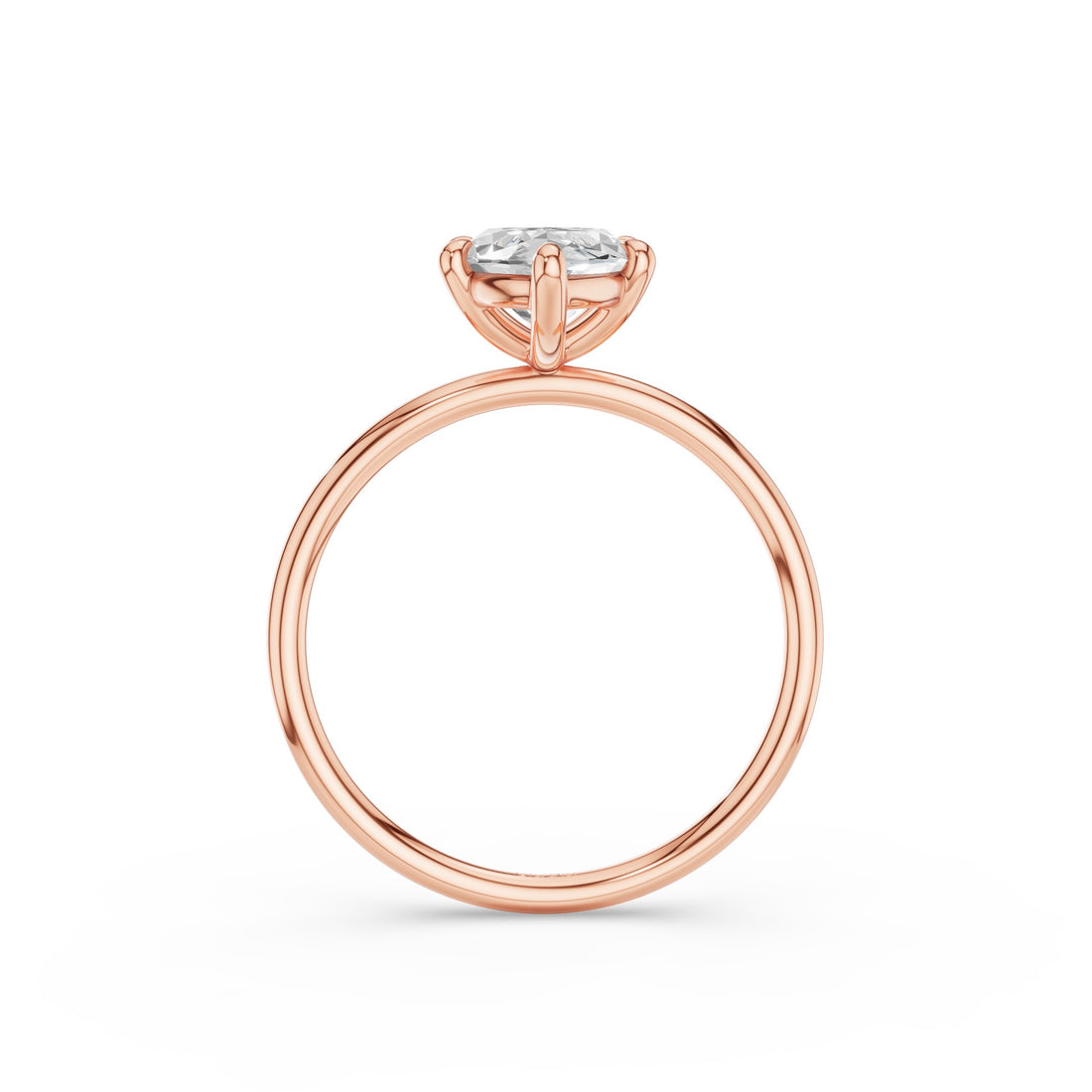 Marquise Shape Solitaite Lab Grown Diamond Prong Setting Engagement Ring