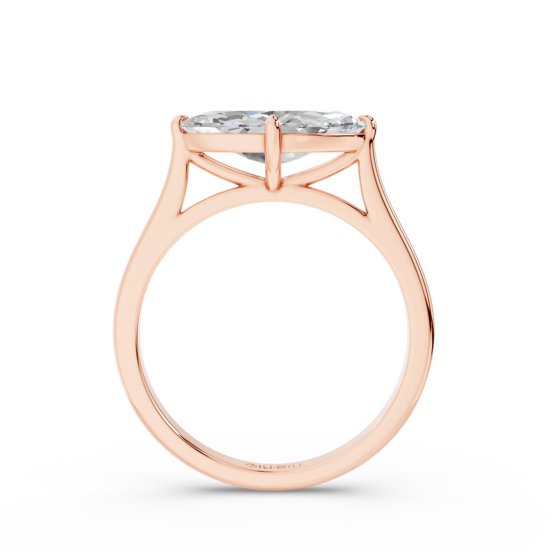 Marquise Shape West East Lab Grown Diamond Solitaire Ring
