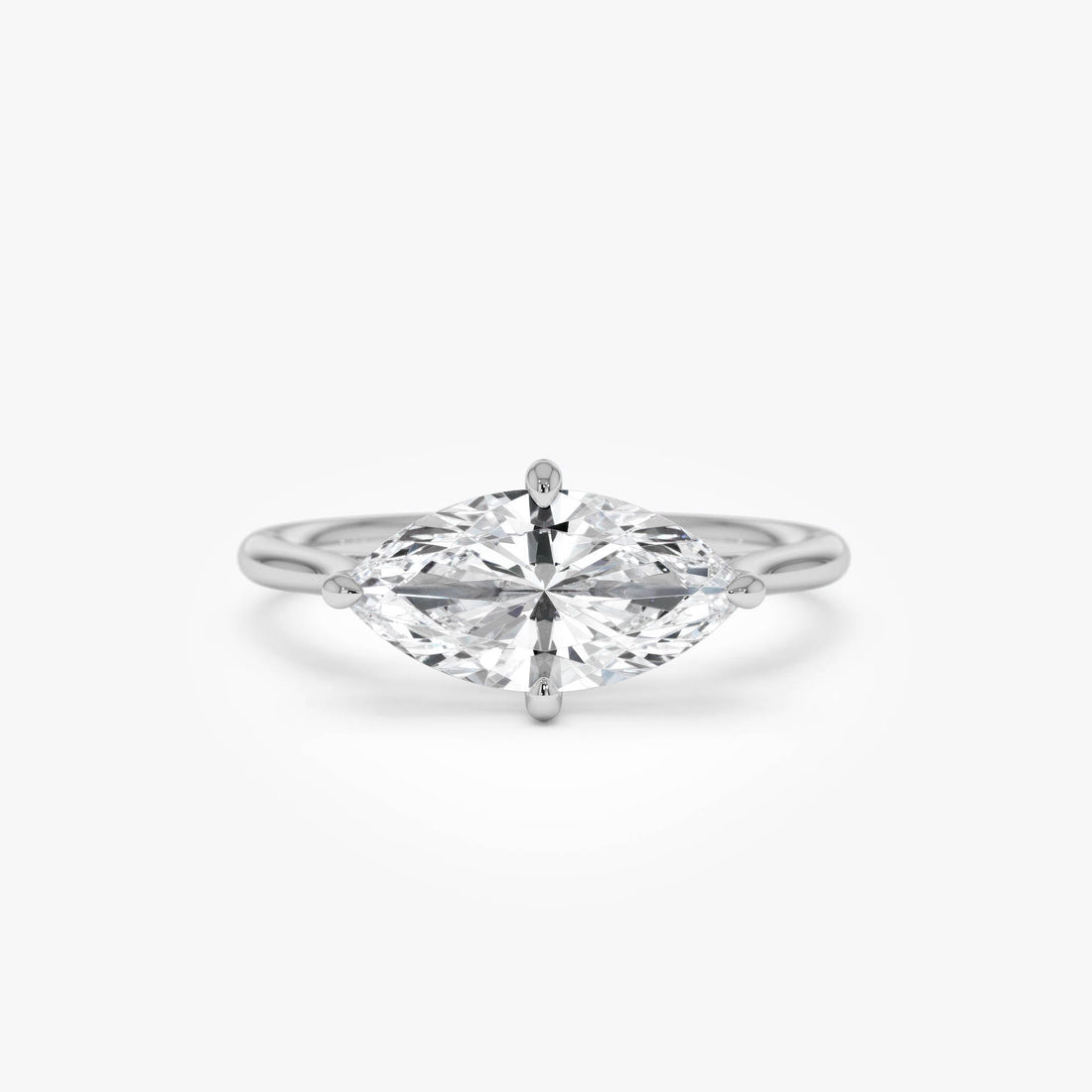 Marquise Shape West East Lab Grown Diamond Solitaire Ring