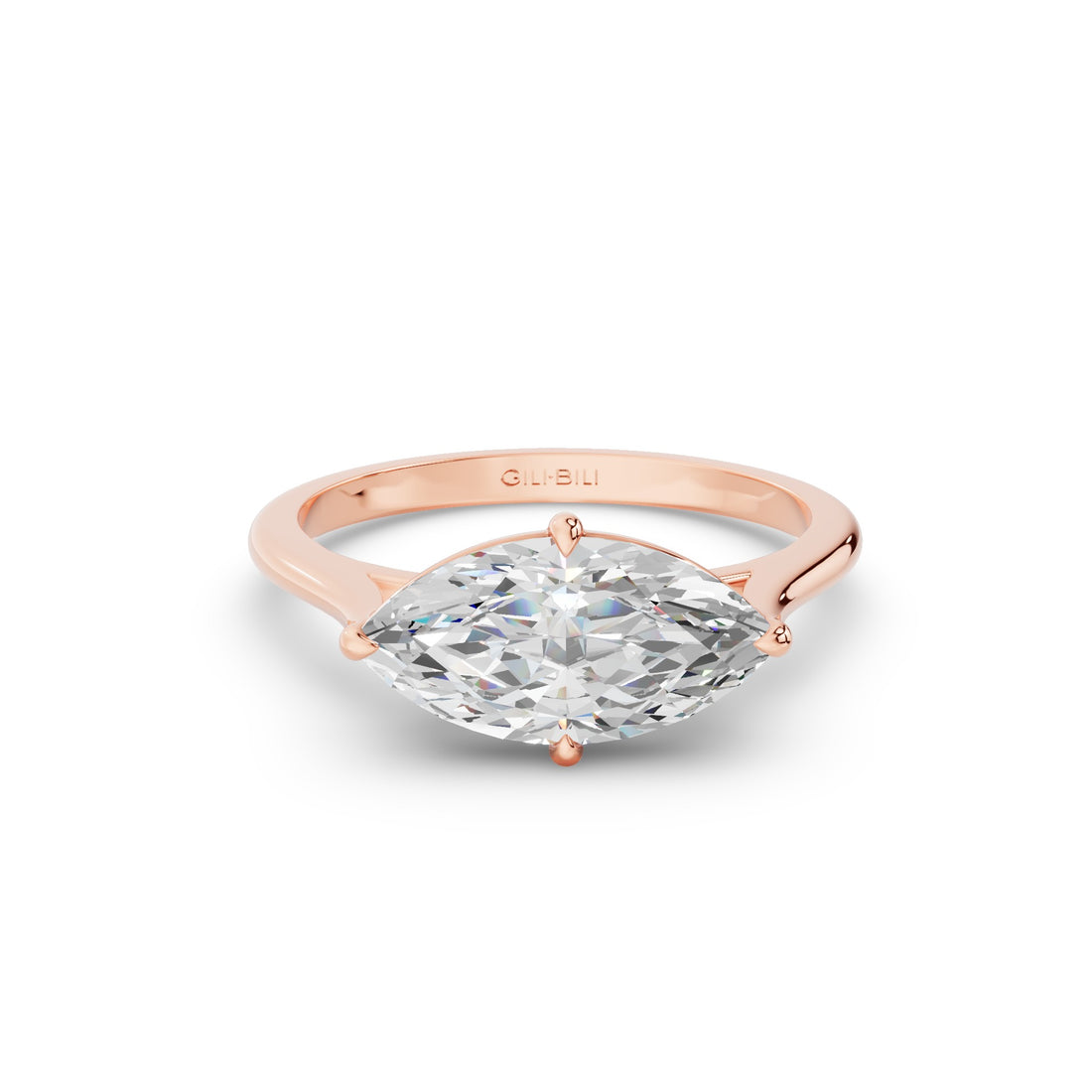 Marquise Shape West East Lab Grown Diamond Solitaire Ring