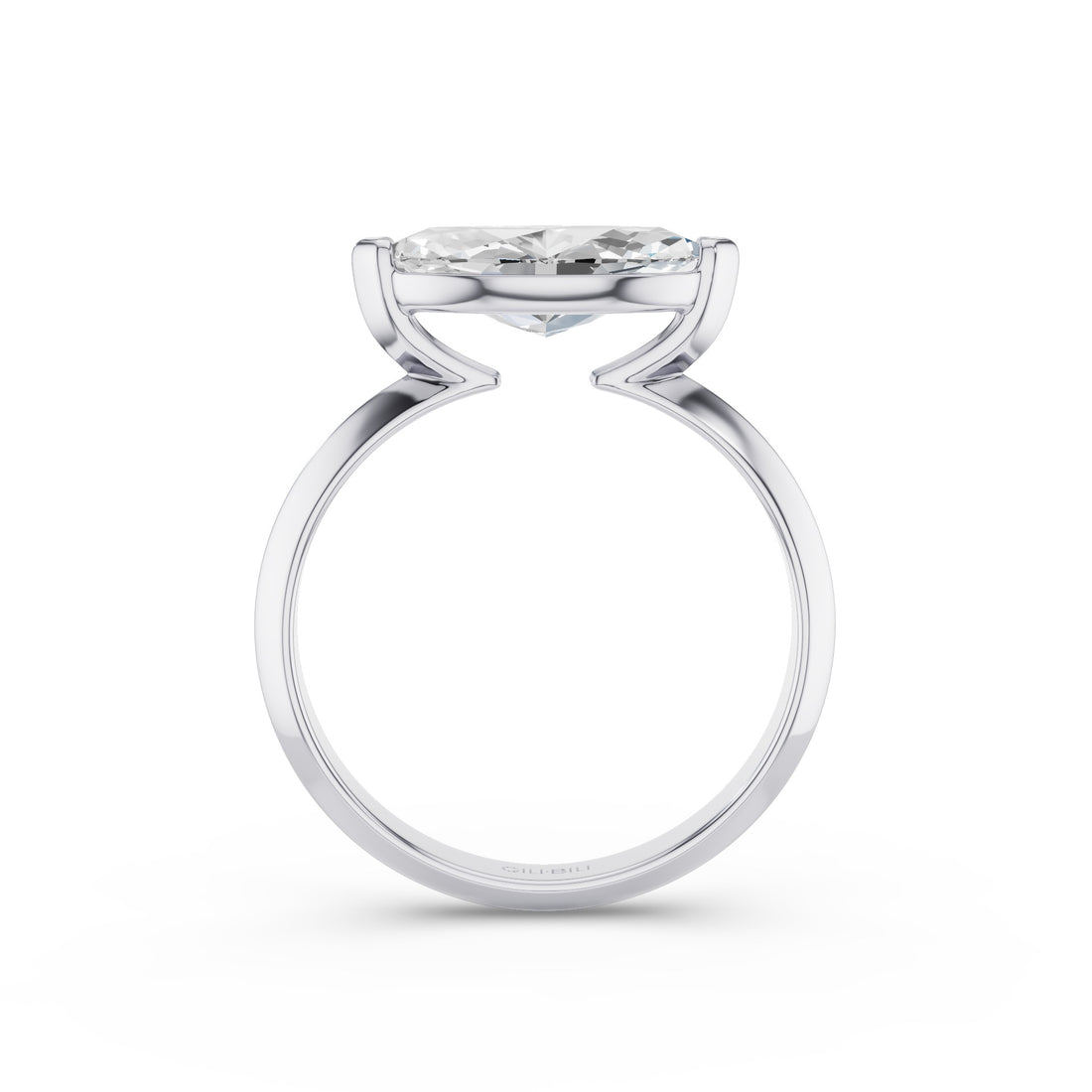 Marquise Shaped East West V Prong Diamond Engagement Ring