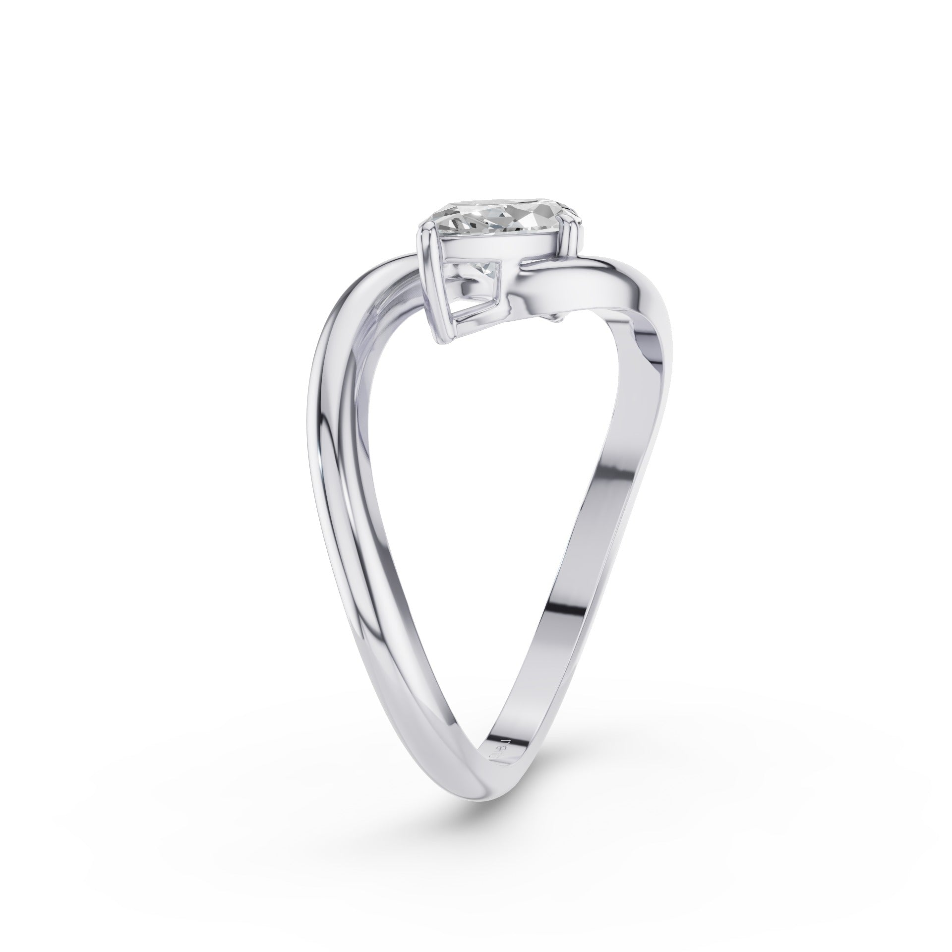 Marquise Shaped Lab Grown Diamond Criss Cross Engagement Ring