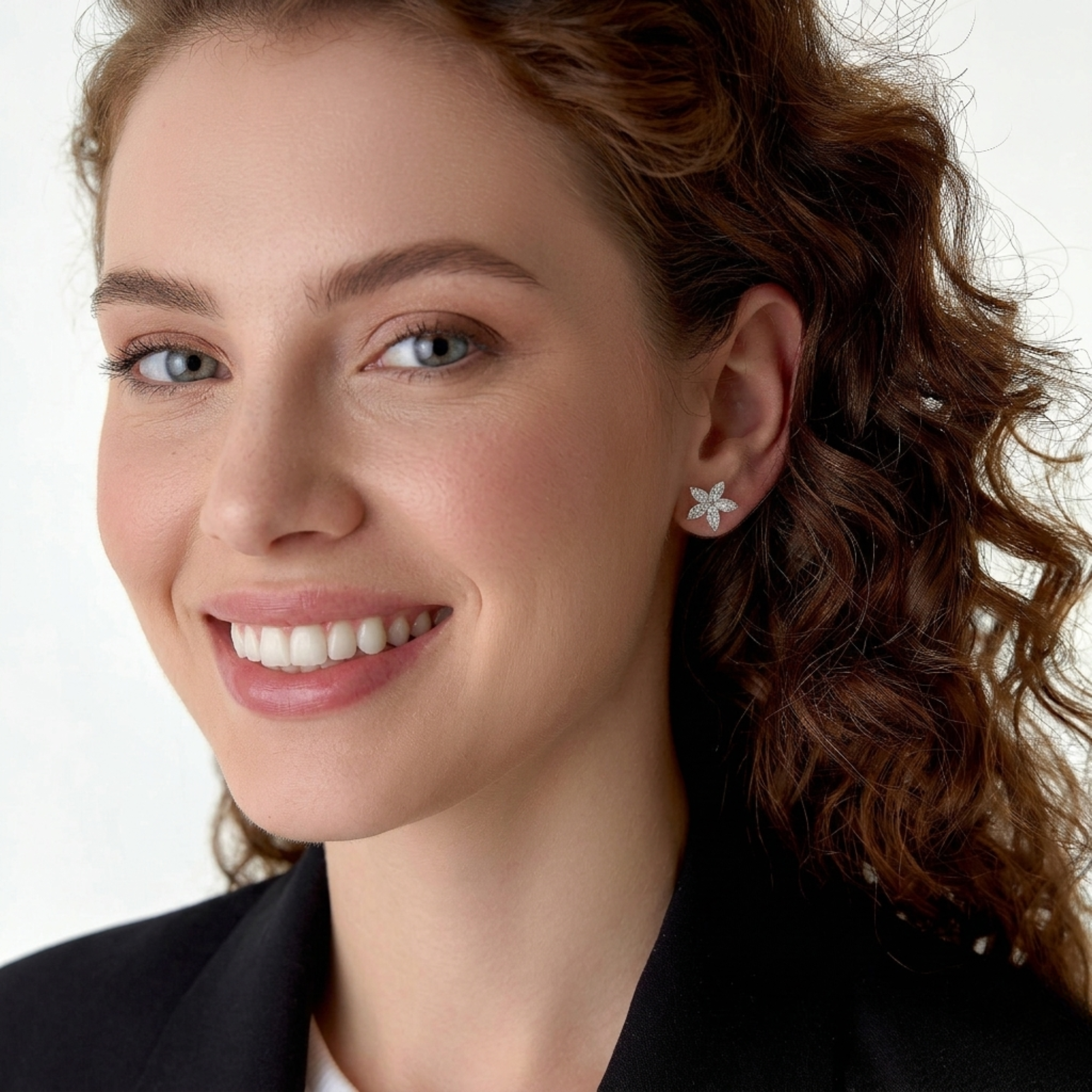 Marquise Shaped Lab Grown Diamond Floral Studs