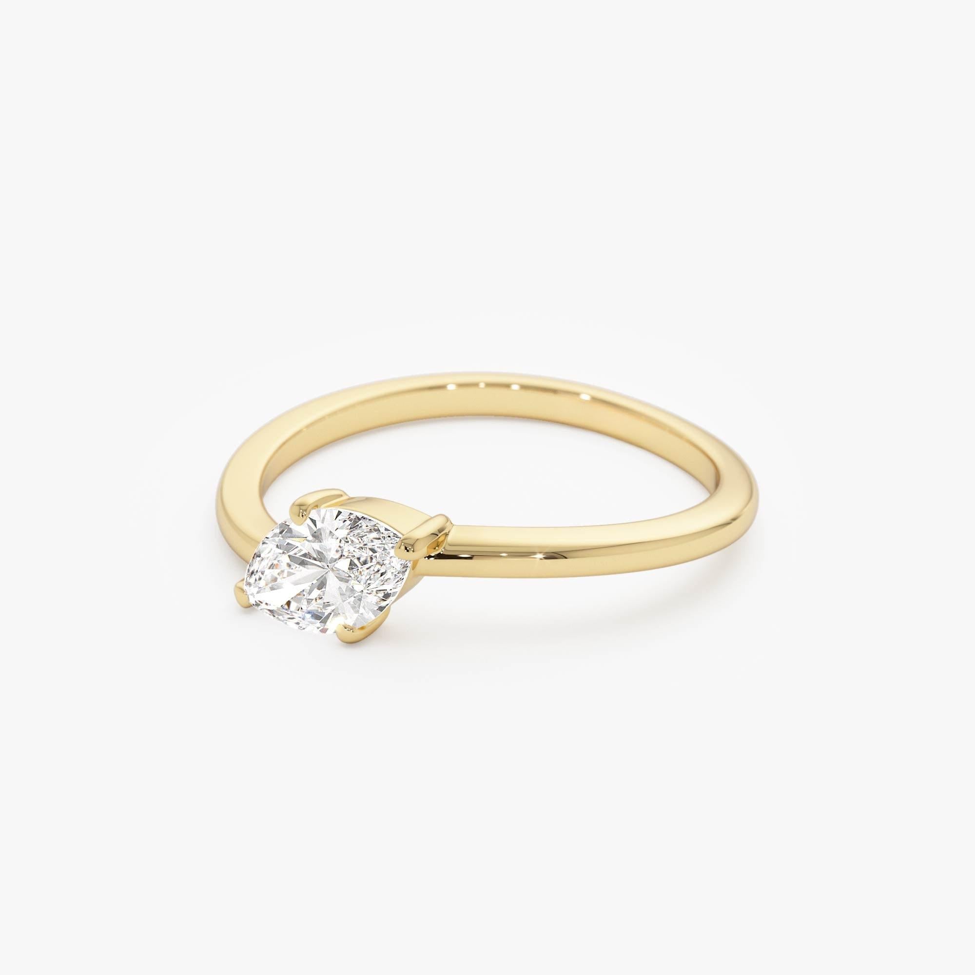 Marquise Shaped Lab Grown Diamond Wavy Ring