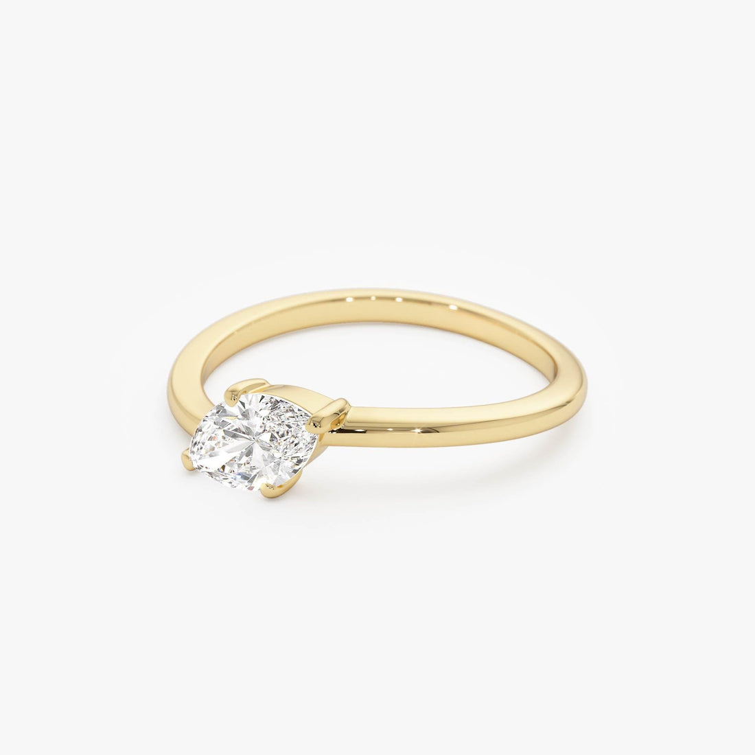 Marquise Shaped Lab Grown Diamond Wavy Ring