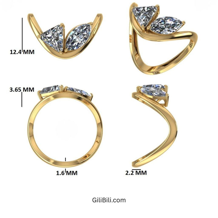 Marquise & Trillion Lab Grown Diamond Statement Ring