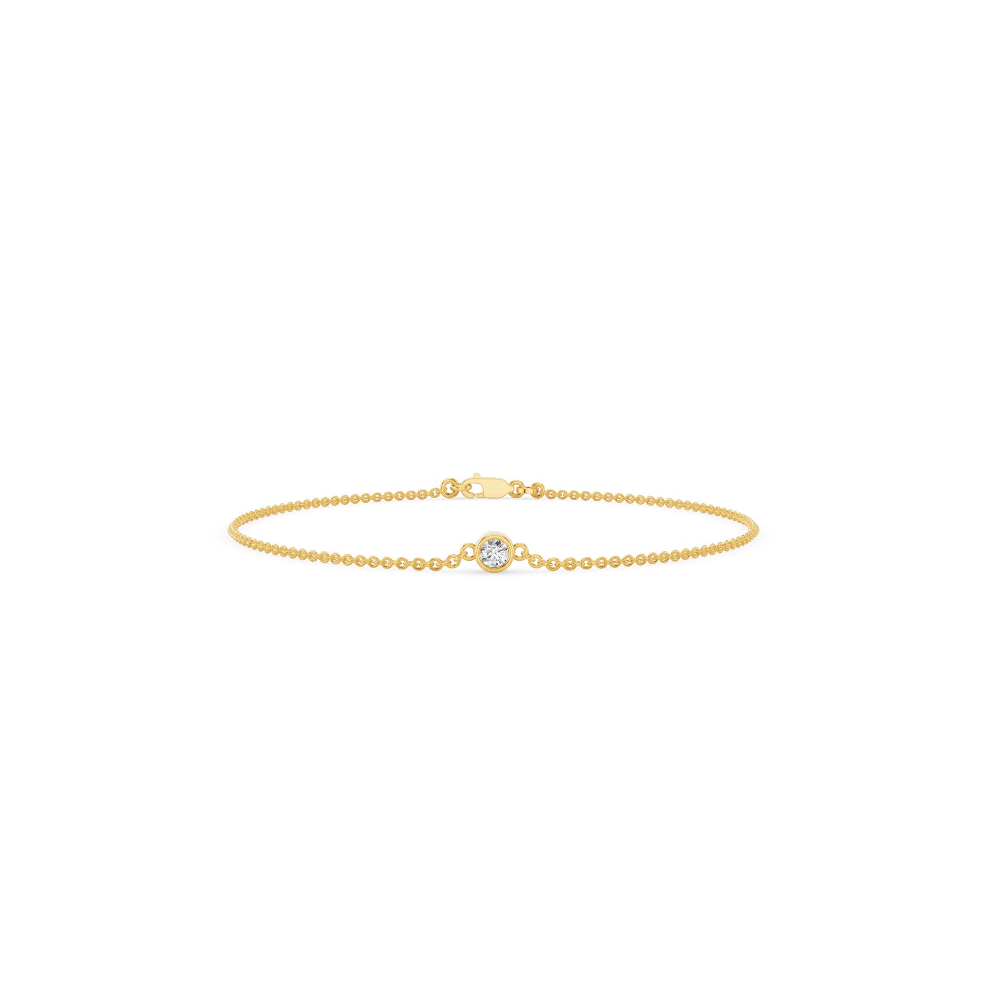 Minimalist Bezel Set Diamond Solitaire Bracelet