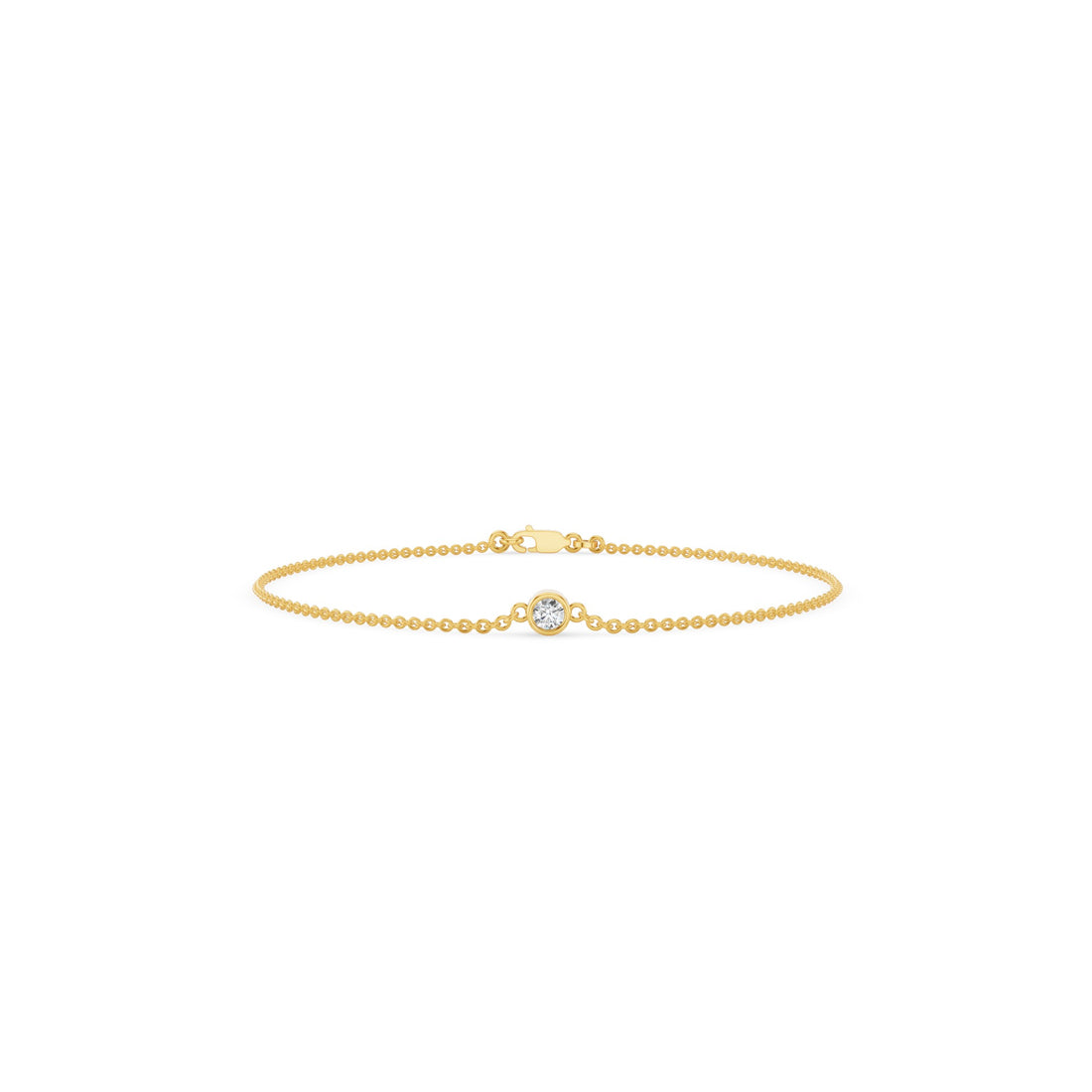 Minimalist Bezel Set Diamond Solitaire Bracelet