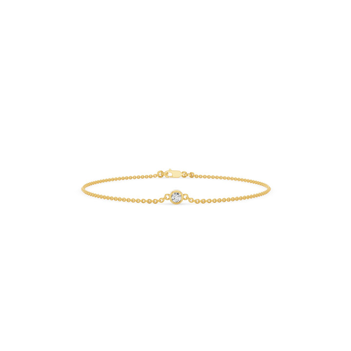 Minimalist Bezel Set Diamond Solitaire Bracelet