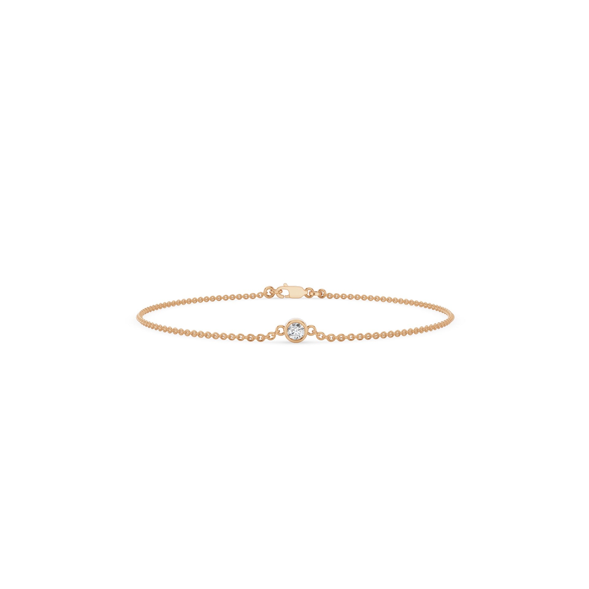 Minimalist Bezel Set Diamond Solitaire Bracelet