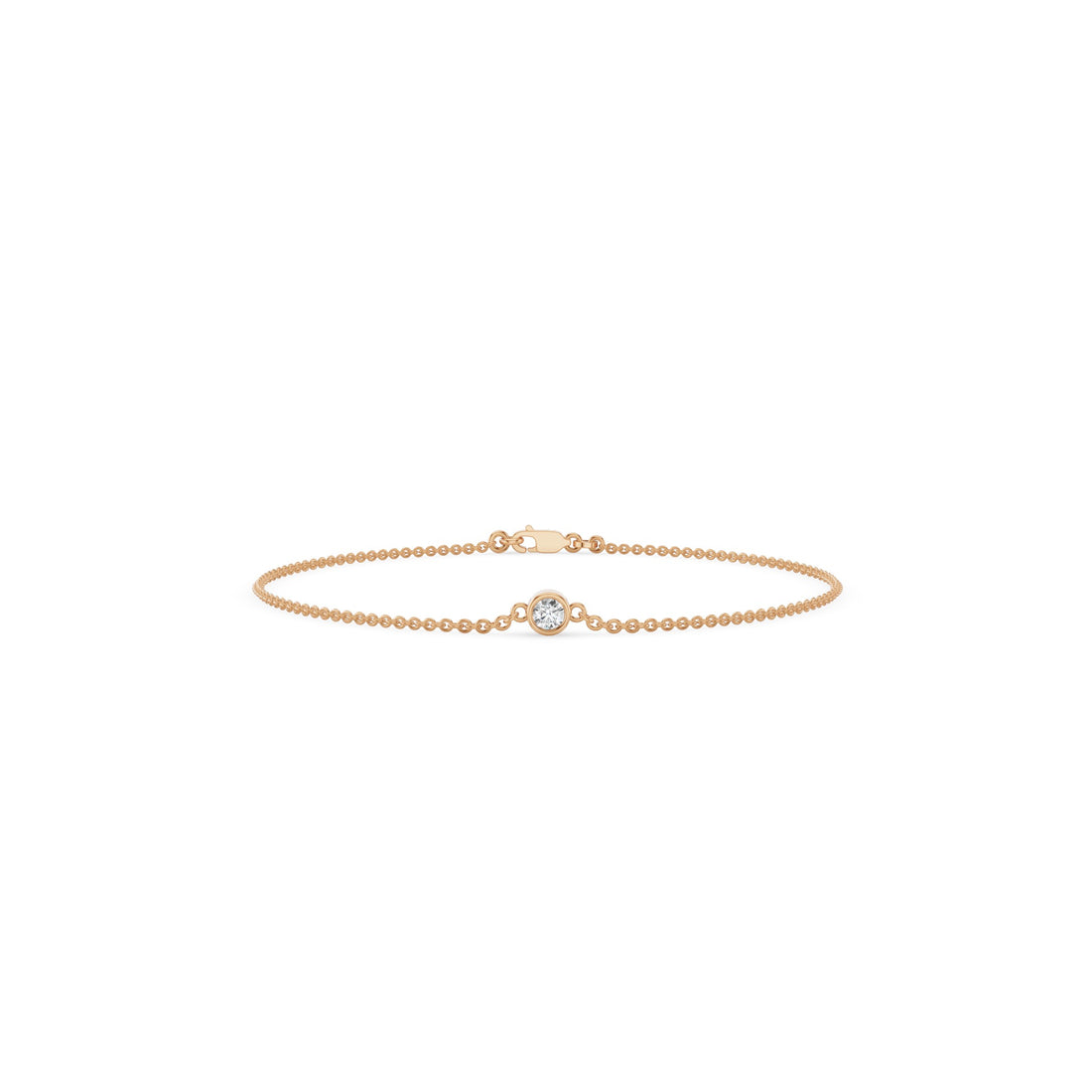 Minimalist Bezel Set Diamond Solitaire Bracelet