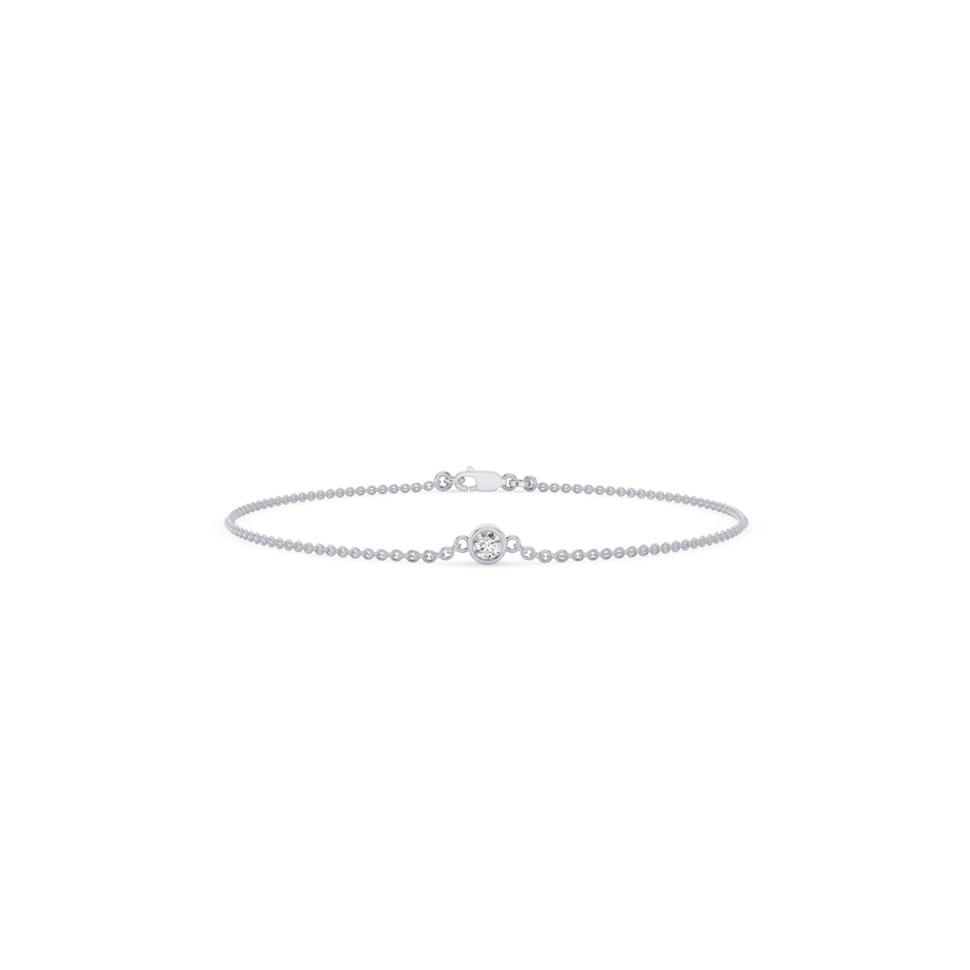 Minimalist Bezel Set Diamond Solitaire Bracelet