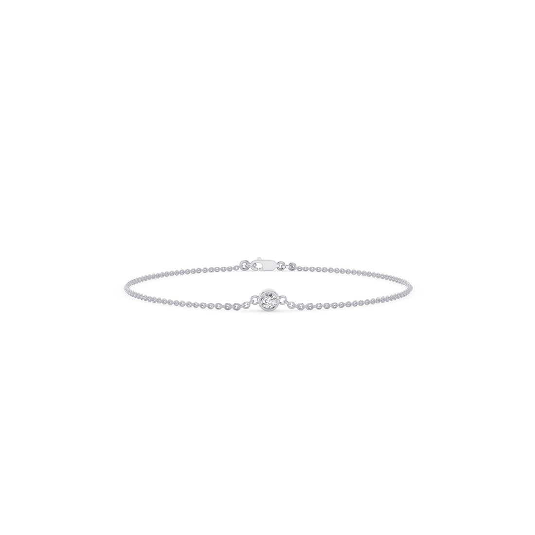 Minimalist Bezel Set Diamond Solitaire Bracelet