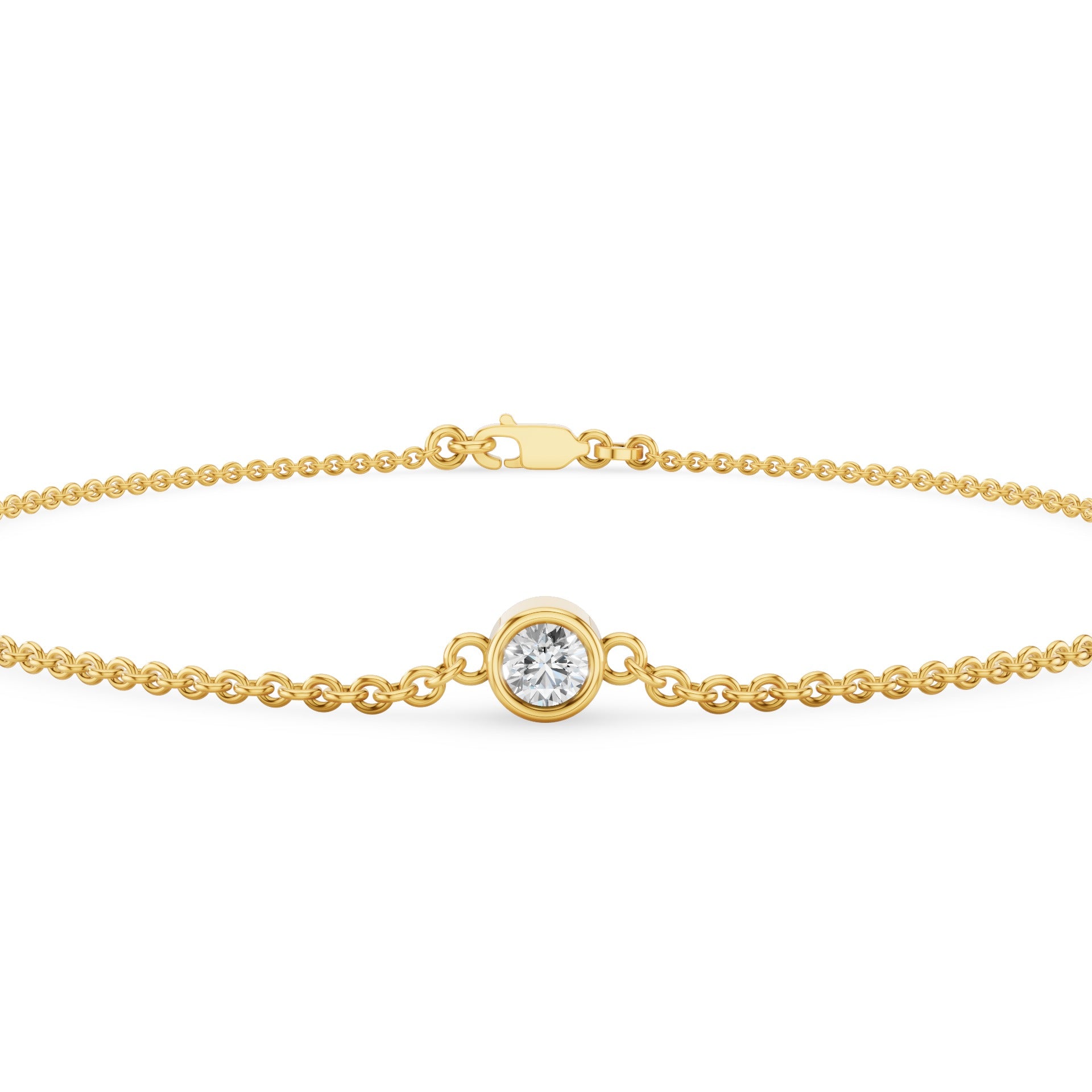 Minimalist Bezel Set Diamond Solitaire Bracelet