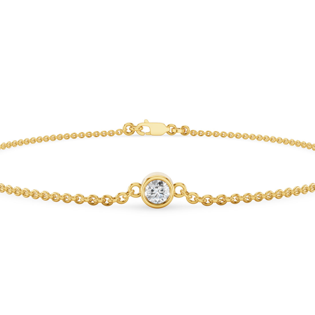 Minimalist Bezel Set Diamond Solitaire Bracelet