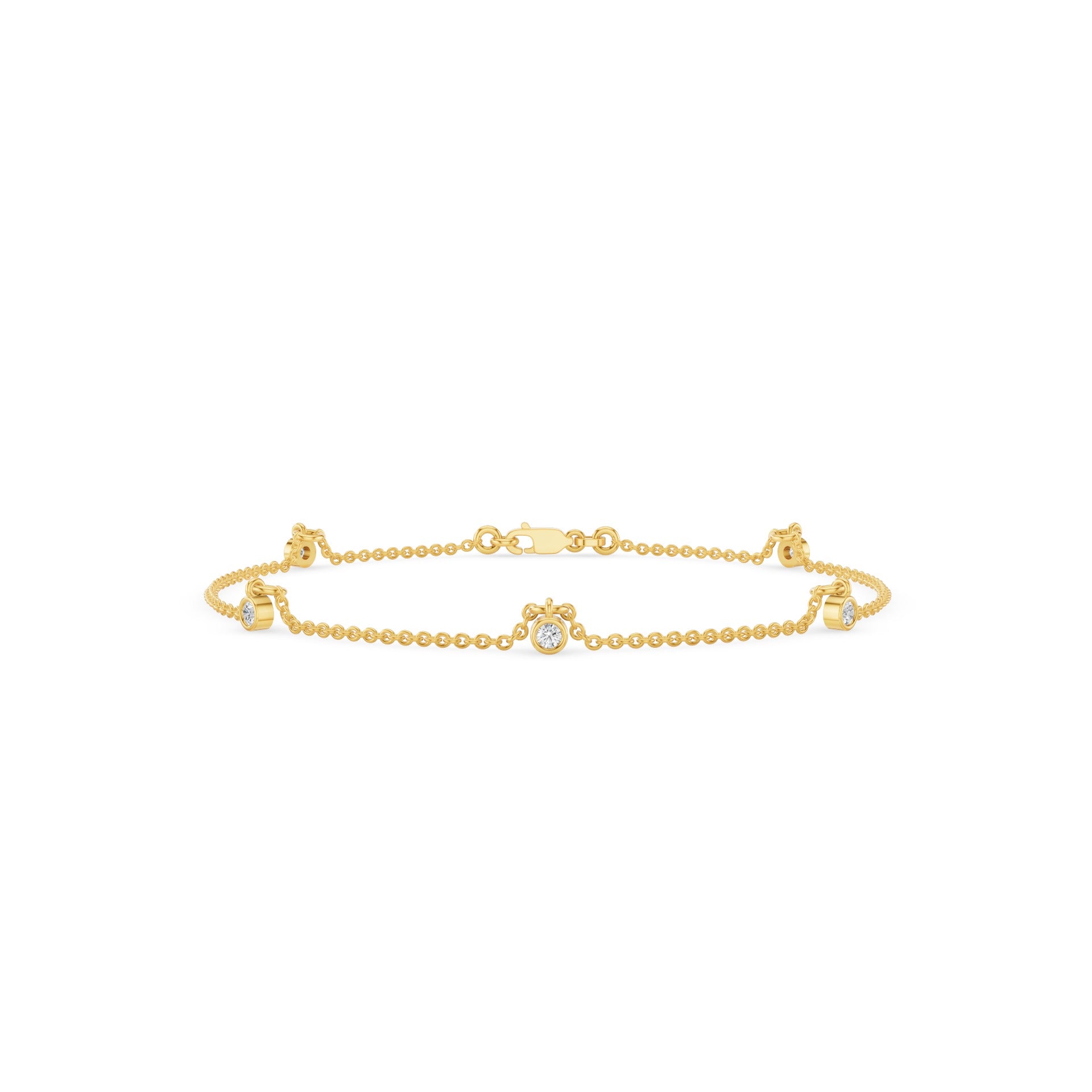 Minimalist Round Diamond Station Bracelet