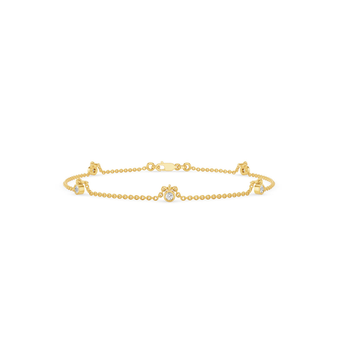 Minimalist Round Diamond Station Bracelet