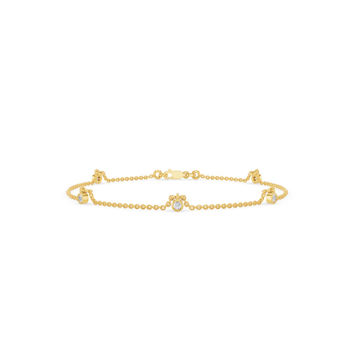 Minimalist Round Diamond Station Bracelet