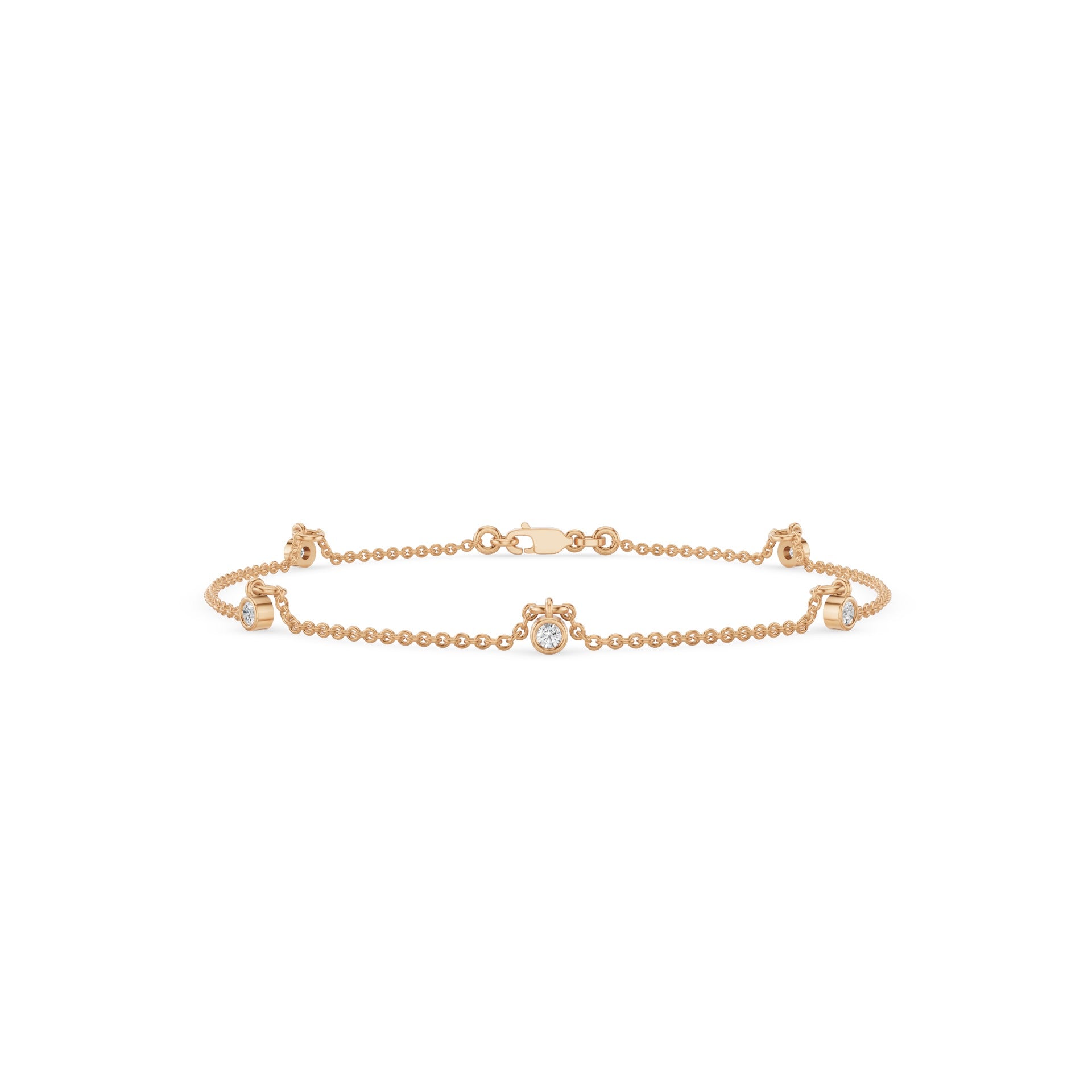Minimalist Round Diamond Station Bracelet