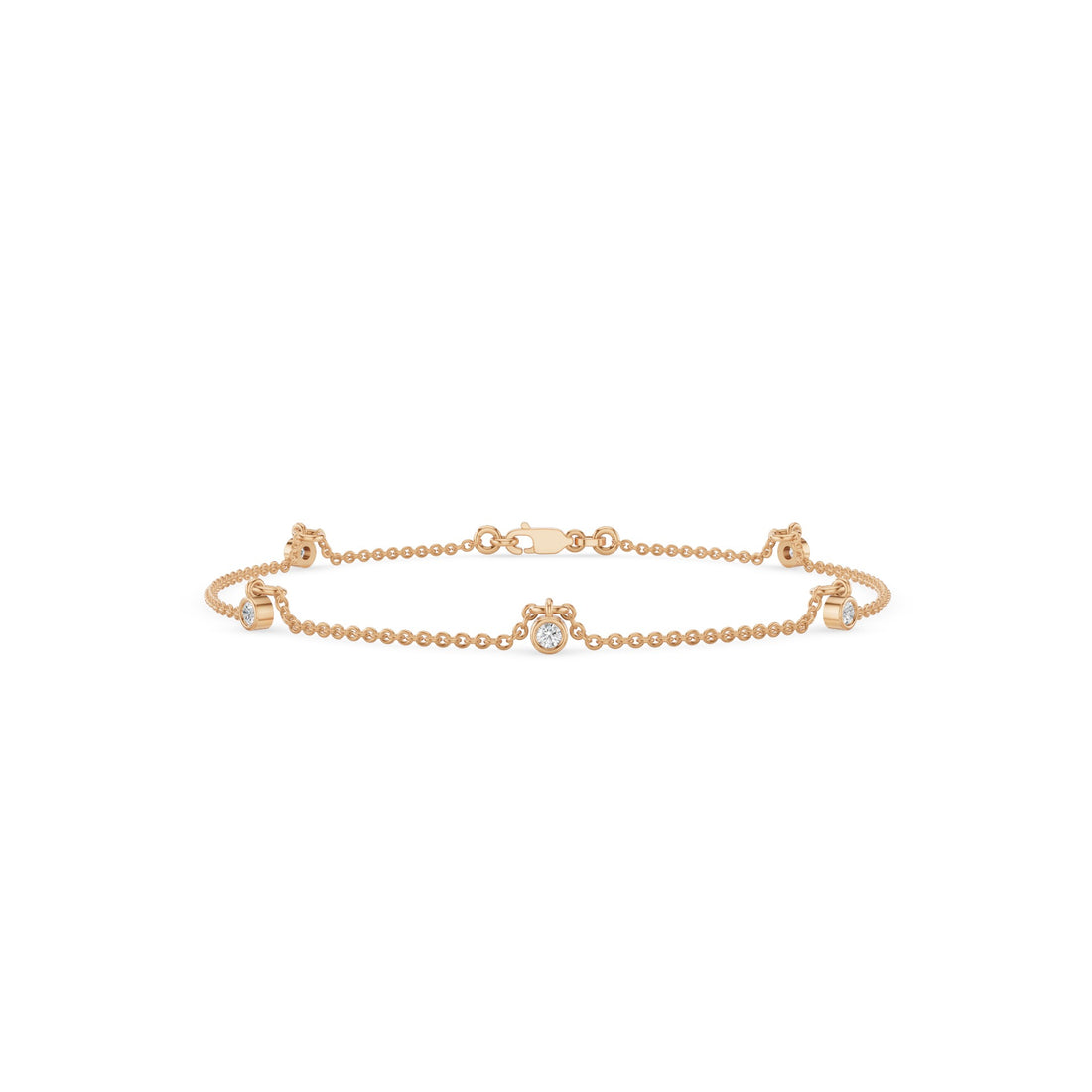 Minimalist Round Diamond Station Bracelet