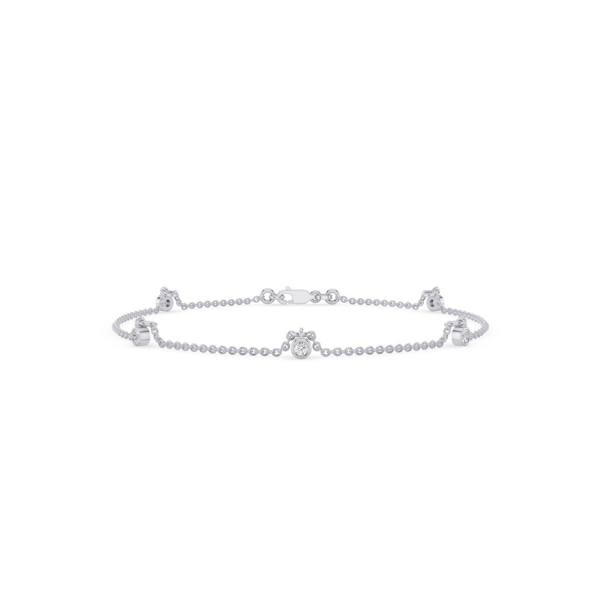 Minimalist Round Diamond Station Bracelet