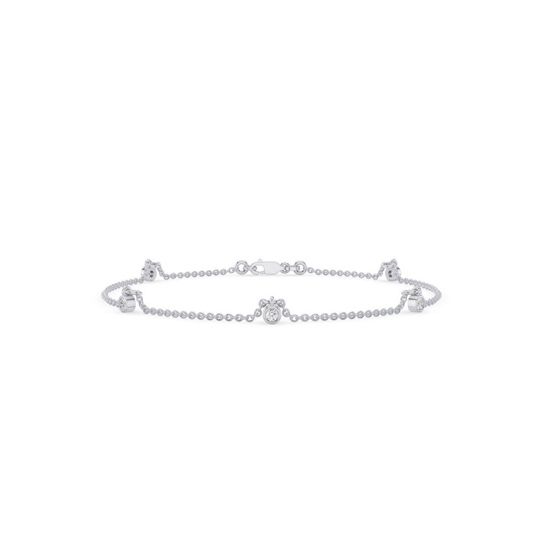 Minimalist Round Diamond Station Bracelet