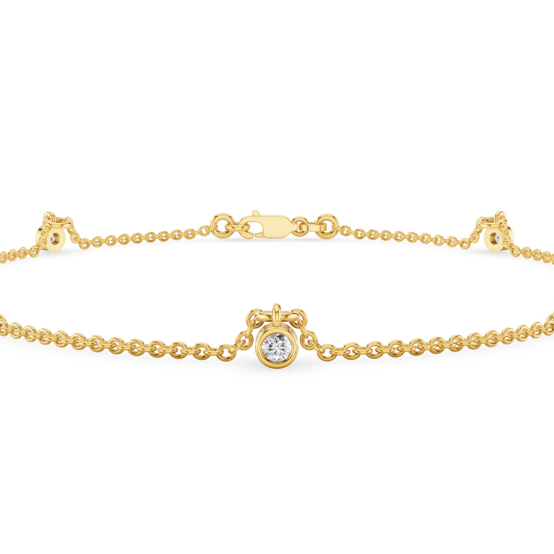 Minimalist Round Diamond Station Bracelet