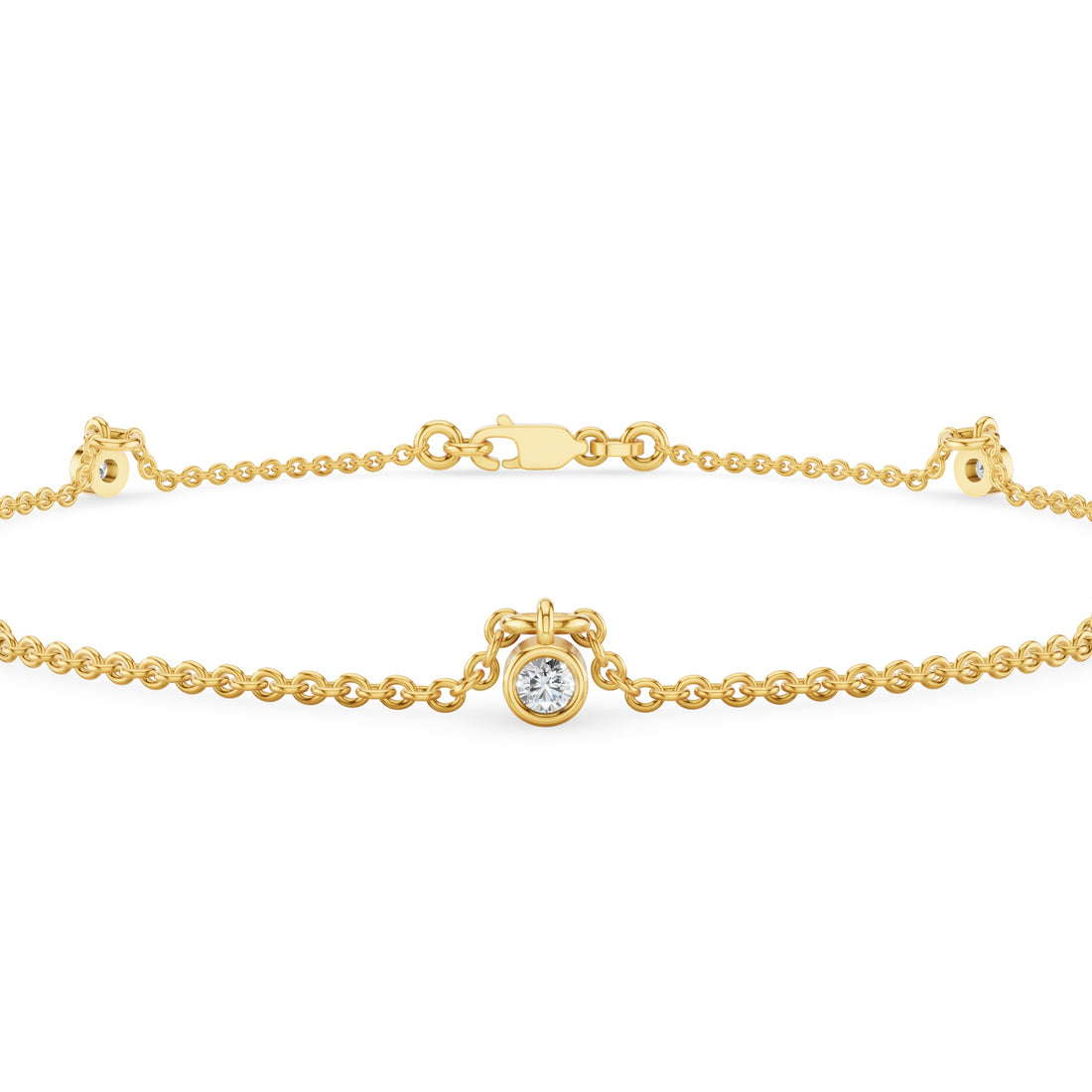 Minimalist Round Diamond Station Bracelet