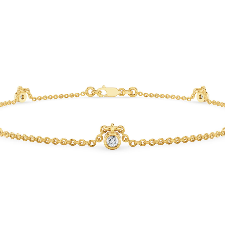 Minimalist Round Diamond Station Bracelet