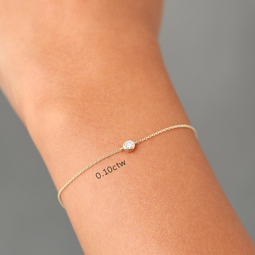 Minimalist Bezel Set Diamond Solitaire Bracelet