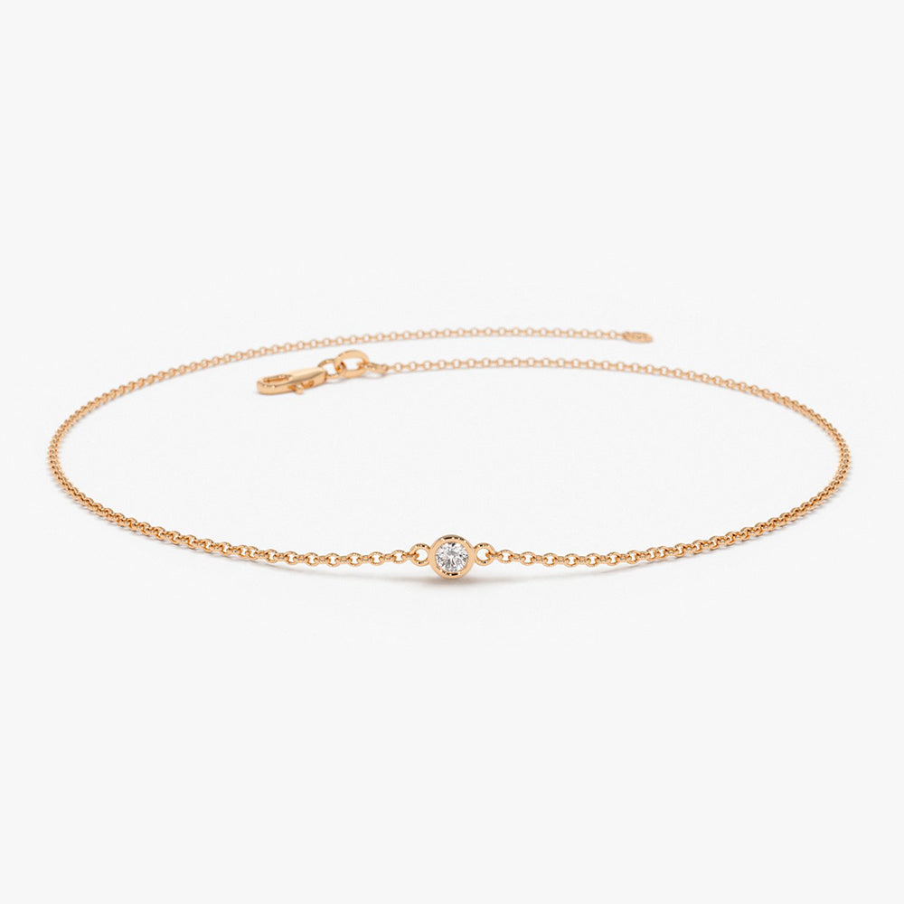 Minimalist Bezel Set Diamond Solitaire Bracelet