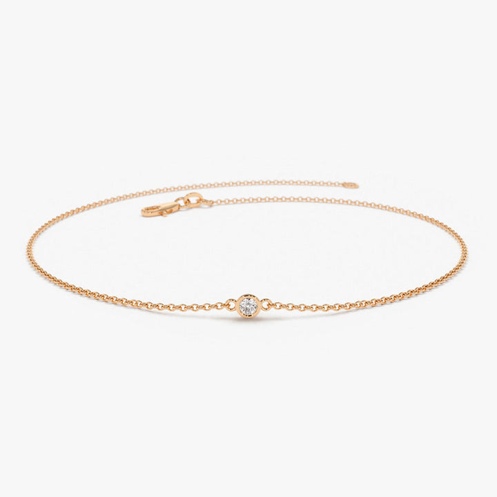 Minimalist Bezel Set Diamond Solitaire Bracelet