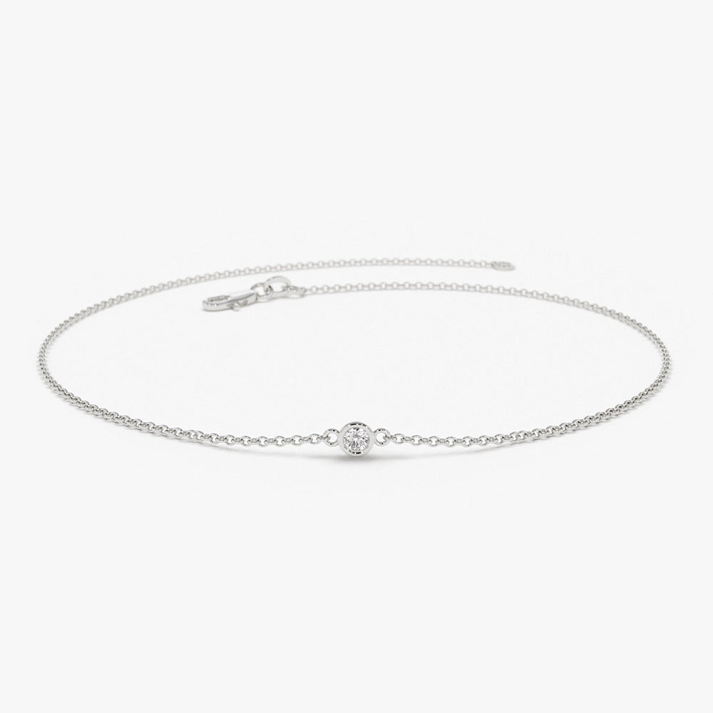 Minimalist Bezel Set Diamond Solitaire Bracelet