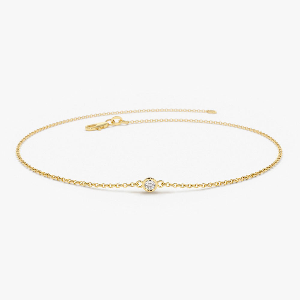 Minimalist Bezel Set Diamond Solitaire Bracelet