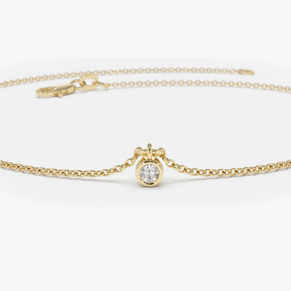 Minimalist Round Diamond Station Bracelet