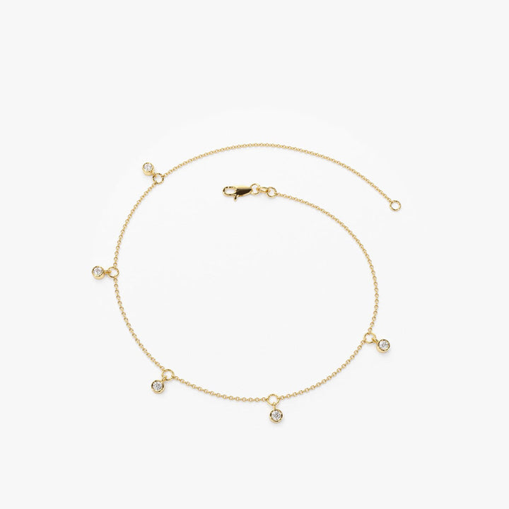 Minimalist Round Diamond Station Bracelet
