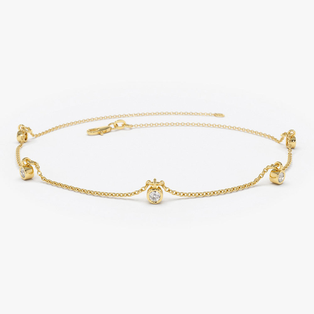 Minimalist Round Diamond Station Bracelet