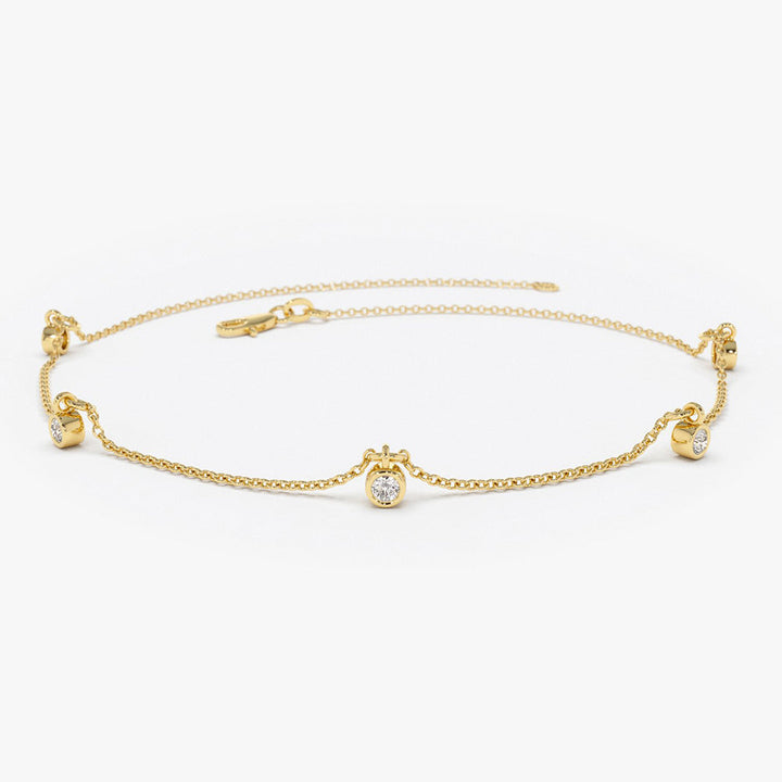 Minimalist Round Diamond Station Bracelet