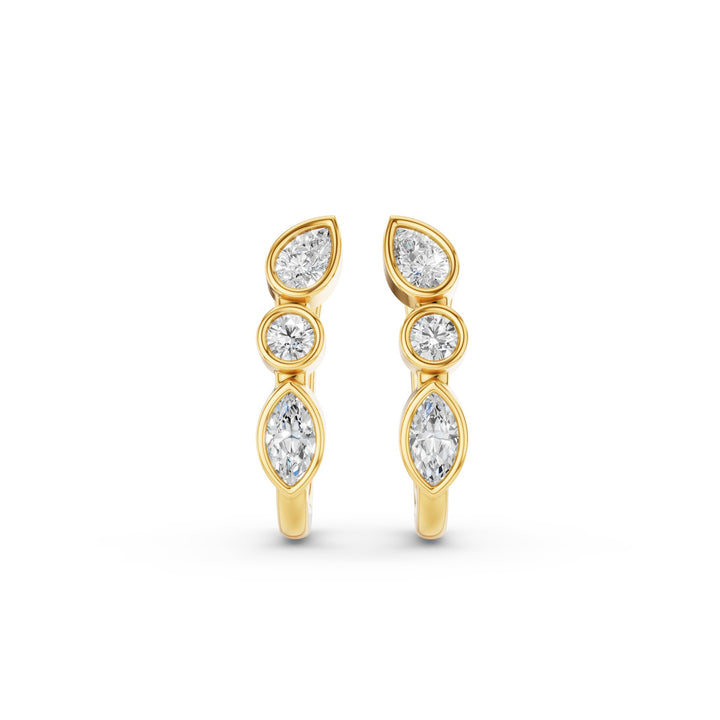 Mix Cut Lab Grown Diamond Hoop Earrings