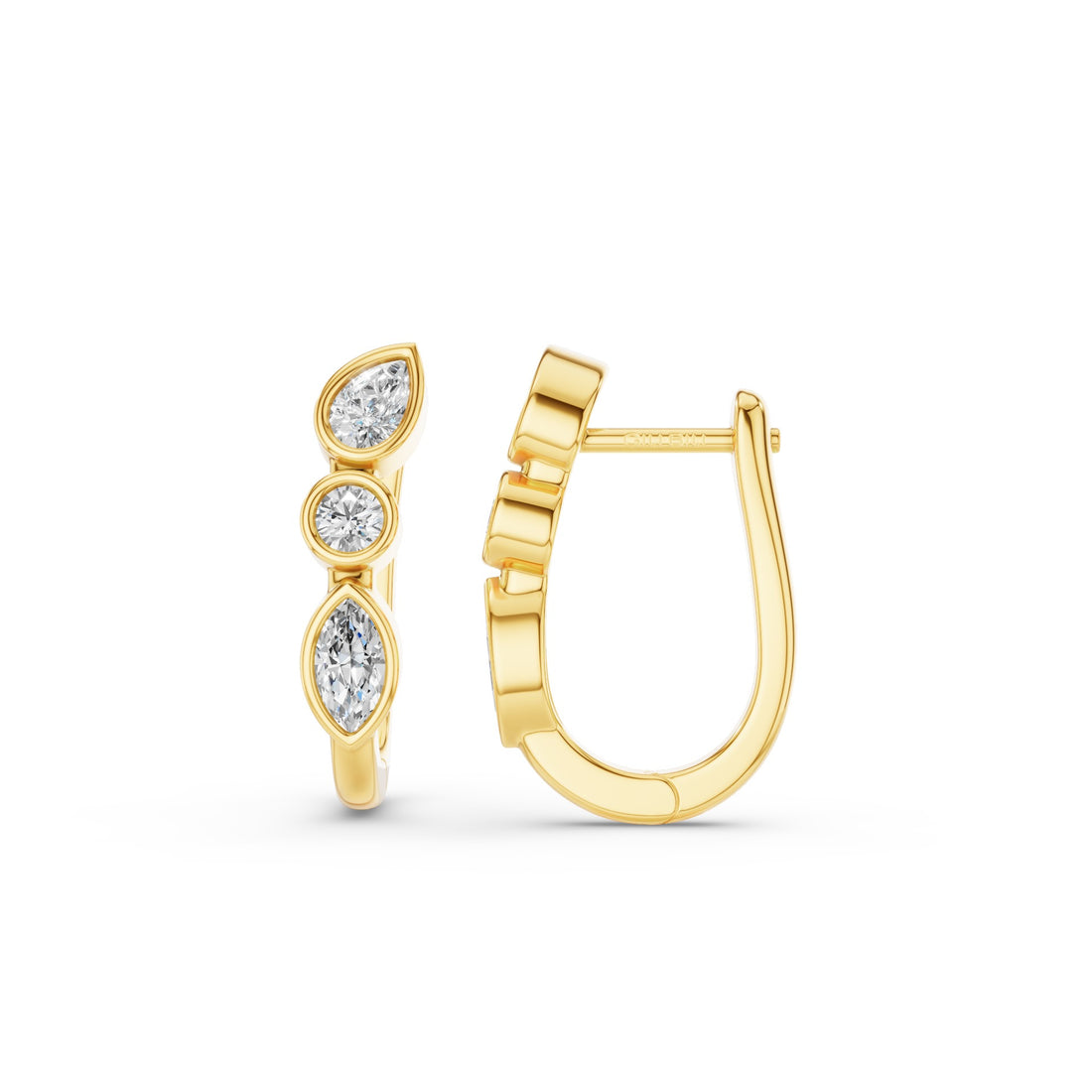 Mix Cut Lab Grown Diamond Hoop Earrings
