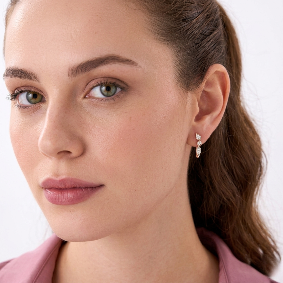 Mix Cut Lab Grown Diamond Hoop Earrings