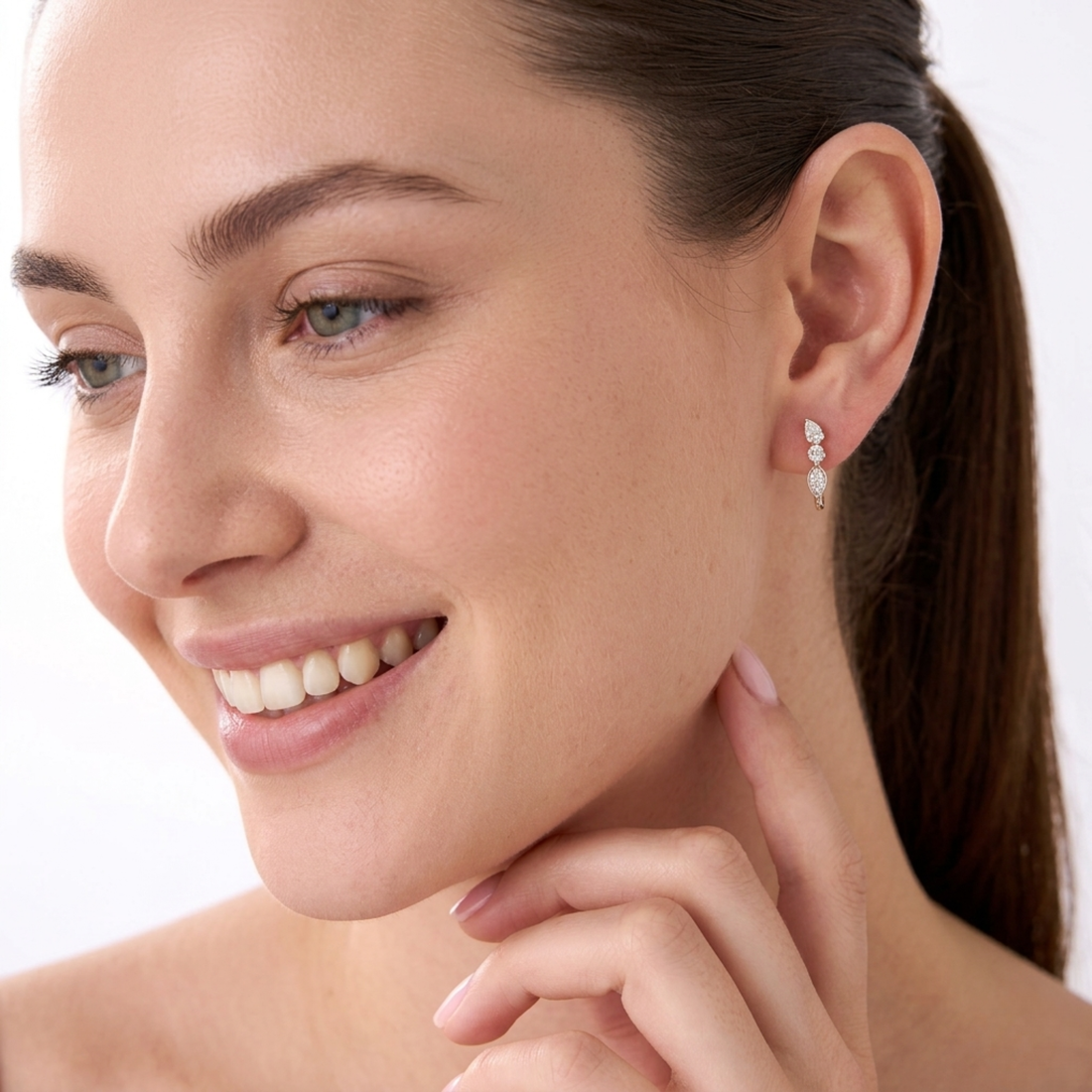 Mix Cut Lab Grown Diamond Hoop Earrings