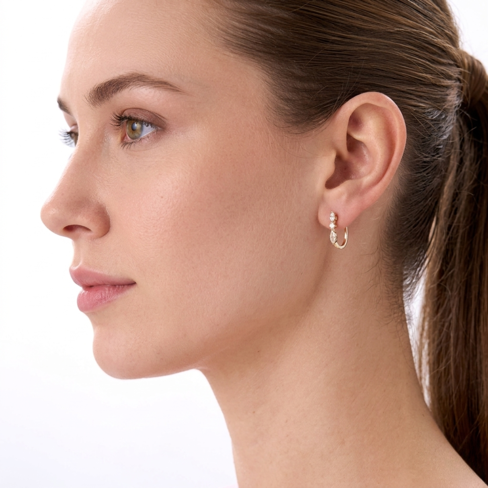Mix Cut Lab Grown Diamond Hoop Earrings