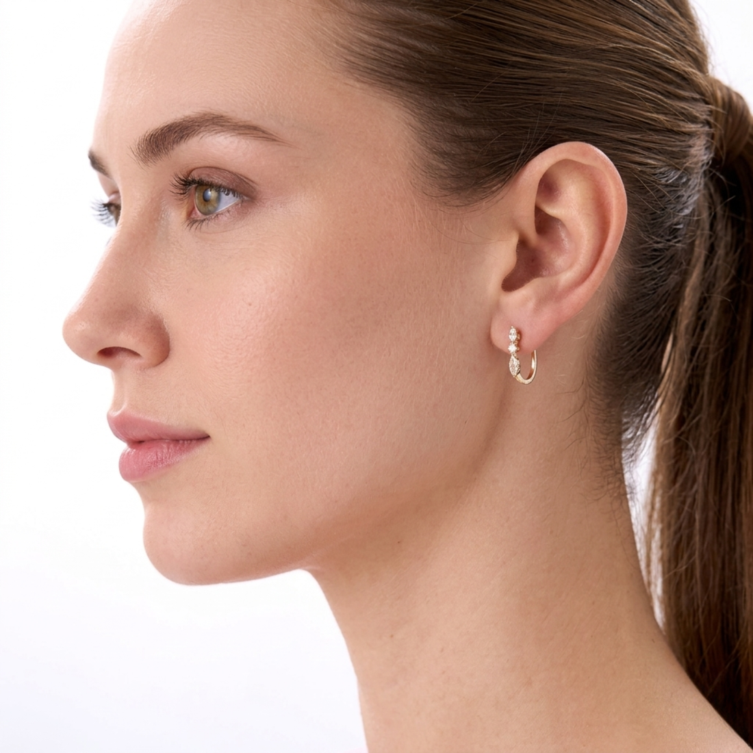 Mix Cut Lab Grown Diamond Hoop Earrings