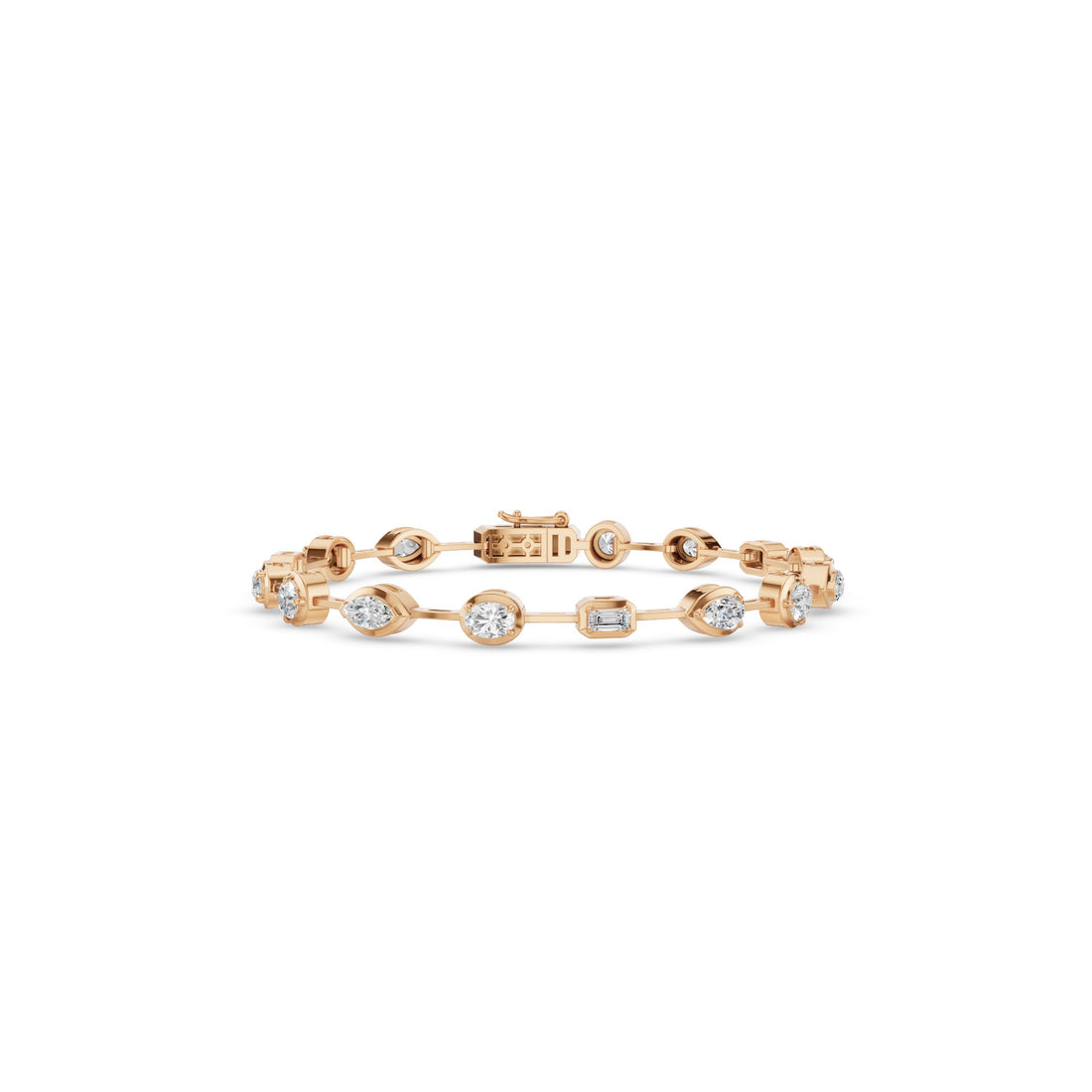 Multi Shape Diamond Bezel Set Bracelet