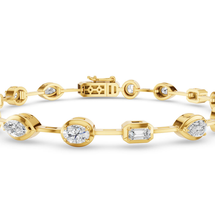 Multi Shape Diamond Bezel Set Bracelet