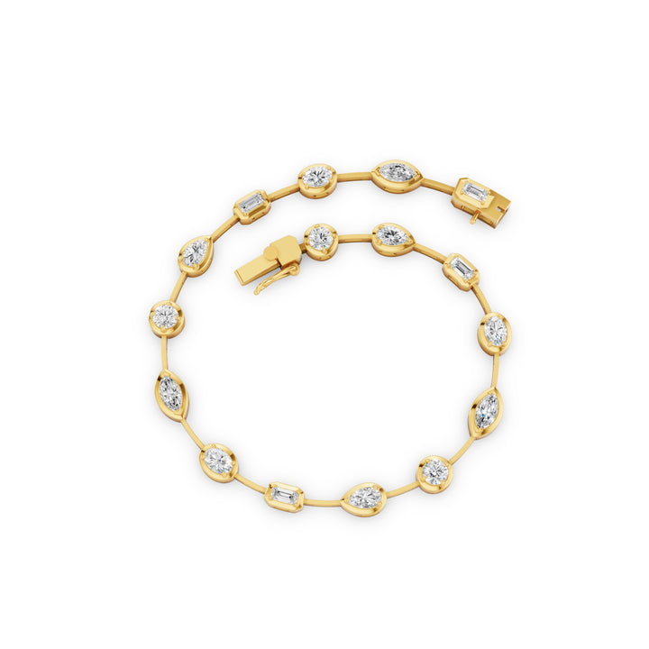 Multi Shape Diamond Bezel Set Bracelet