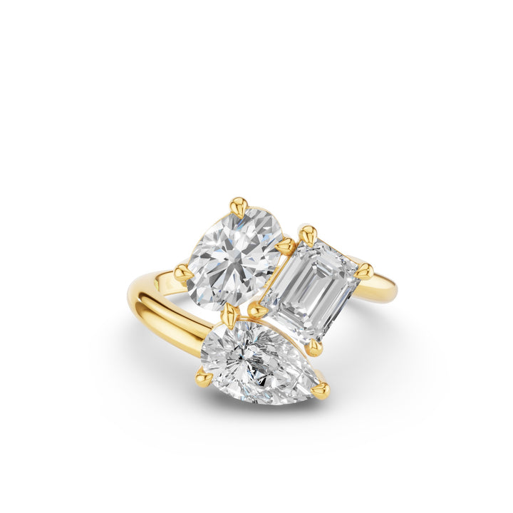 Multi Shape Lab Gown Diamond Cocktail Ring