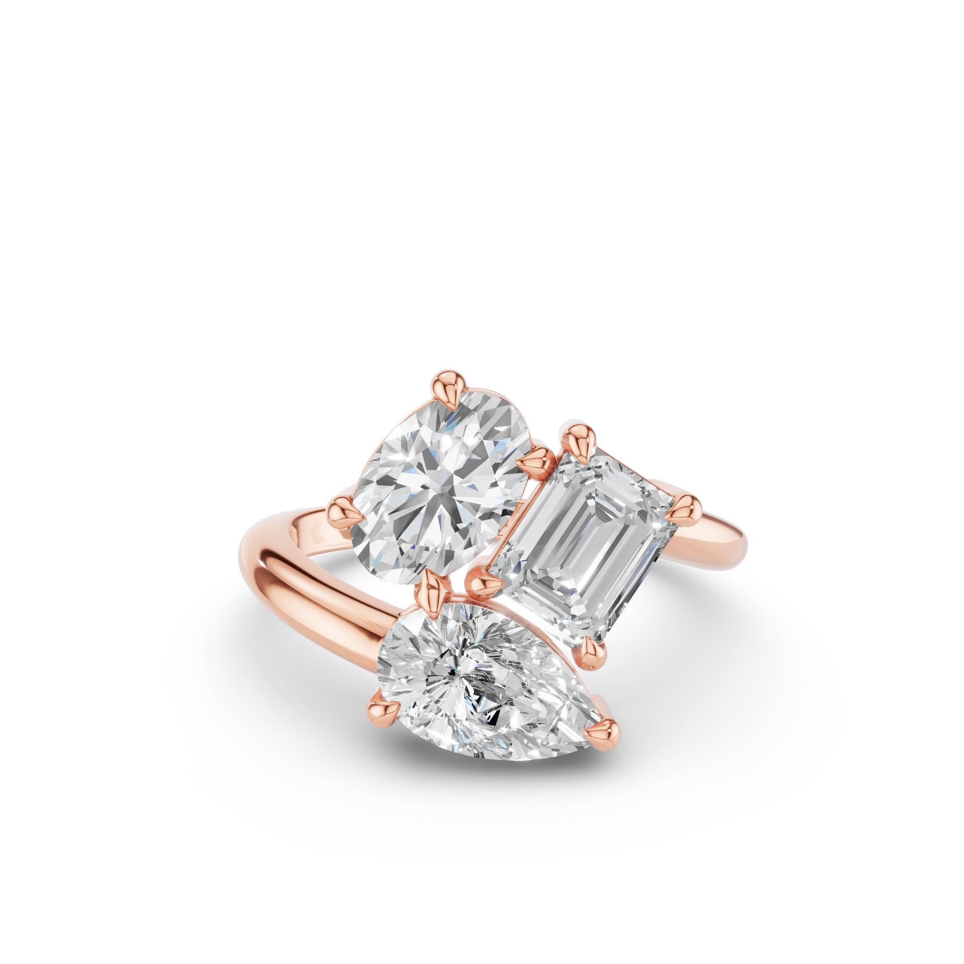 Multi Shape Lab Gown Diamond Cocktail Ring